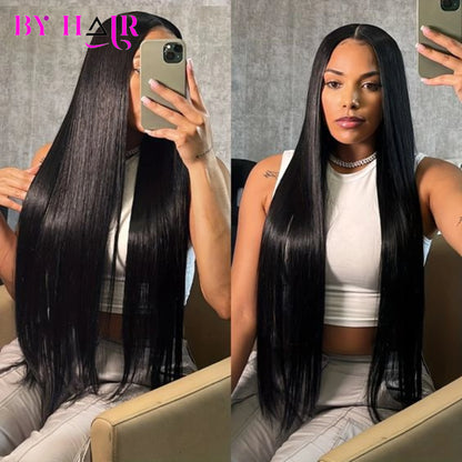 Glueless Wigs Straight Human Hair Wig 6x4 4x4 Lace Closure Pre Cut Lace Wigs Brazilian Hair Transparent Lace Wigs Drawstring Wig