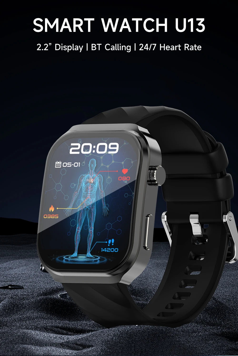 Health Smart Watch Body Temperature Sedentary Reminder Alarm Clock Multi Sports Modes Fitness Tracker Smartwatch for BT Calling