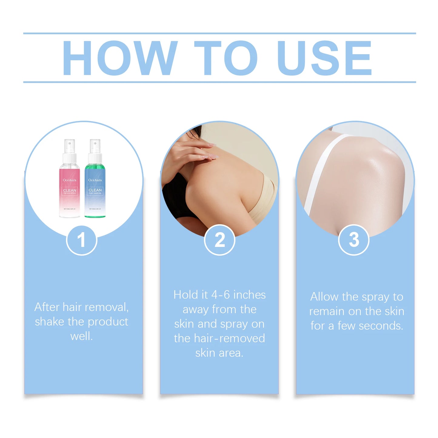 Oceaura After Shaving Spray Gentle Nourishing Skin Deeply Moisturizing Soothing Relieves Irritation Reduce Redness Body Spray