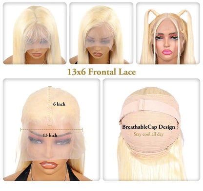 613 HD Lace Frontal Wig 13X6 Straight 100% Human Hair Wigs 40 50 Inch 13x5 Colored Blonde Lace Front Pre Plucked Human Hair Wig