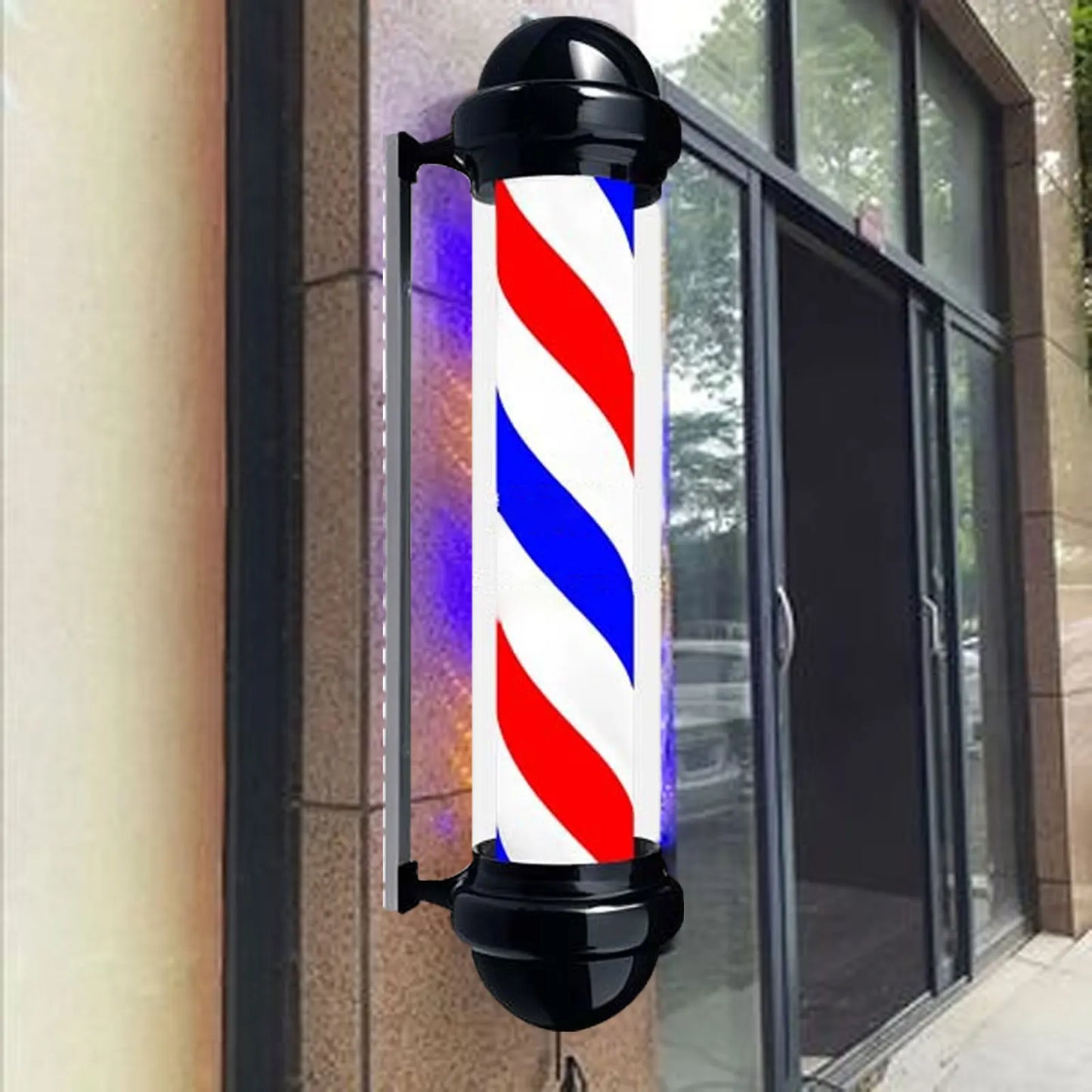 Barber Pole Rotating Light Salon LED Sign Wall Mounted Salon Light Waterproof Sturdy Barbershop Wall Hanging Salon Sign US Plug