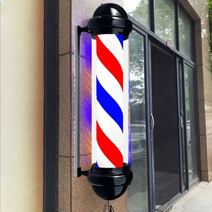 Barber Pole Rotating Light Salon LED Sign Wall Mounted Salon Light Waterproof Sturdy Barbershop Wall Hanging Salon Sign US Plug