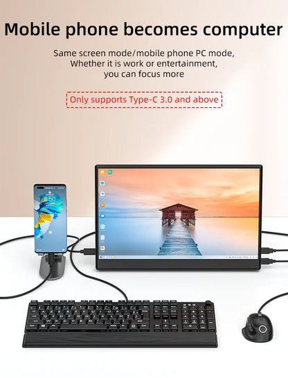 JSHIX 11.6 14 15.6 Inch Portable Monitor 1080P Full HD IPS Second Monitor for Gaming Laptop Phone Switch Xbox Sub Display Screen