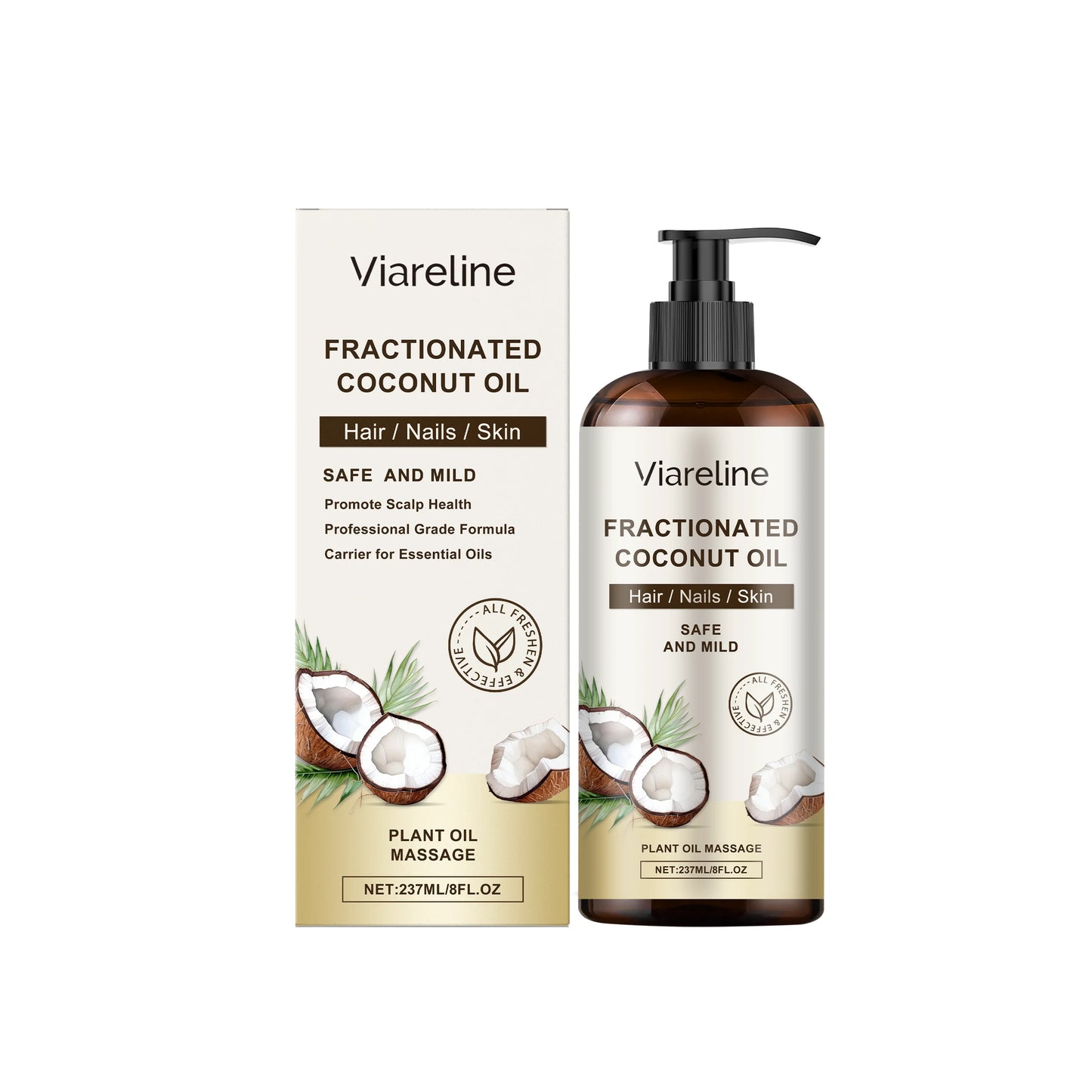Viareline Coconut Body Essence Oil Moisturizing Massage Body Relief Soreness and Fatigue Daily Nourishing Coconut Body Oil