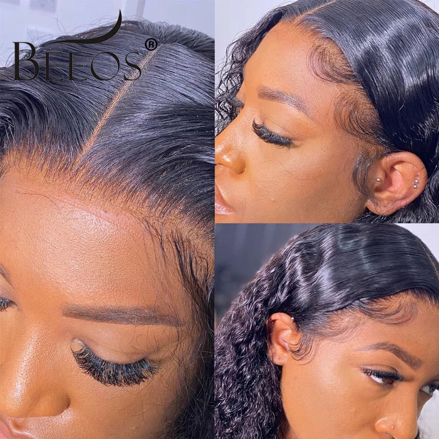 36in Curly 13x6 HD Lace Frontal Wig Water Wave 13x4 HD Transparent Lace Front Human Hair Wigs For Women Brazilian Pre plucked