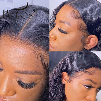 36in Curly 13x6 HD Lace Frontal Wig Water Wave 13x4 HD Transparent Lace Front Human Hair Wigs For Women Brazilian Pre plucked