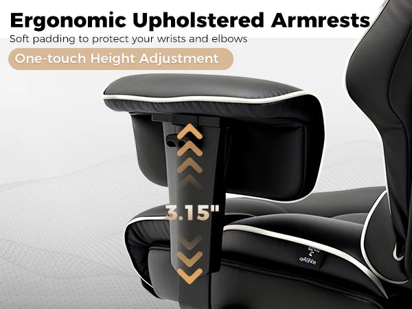 COMHOMA Big and Tall Office Chair 400lbs High Back Leather Executive Chair with Ergonomic Lumbar Support & Pocket Spring Cushion
