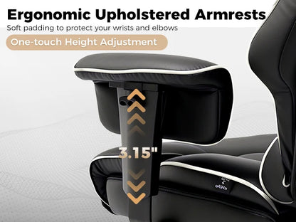 COMHOMA Big and Tall Office Chair 400lbs High Back Leather Executive Chair with Ergonomic Lumbar Support & Pocket Spring Cushion