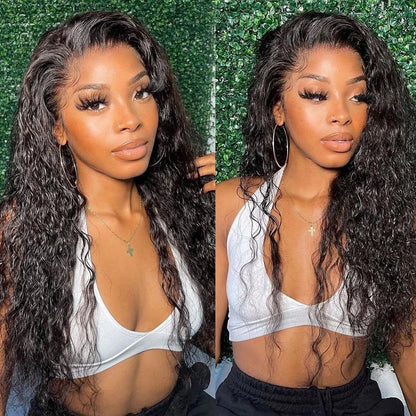 36in Curly 13x6 HD Lace Frontal Wig Water Wave 13x4 HD Transparent Lace Front Human Hair Wigs For Women Brazilian Pre plucked