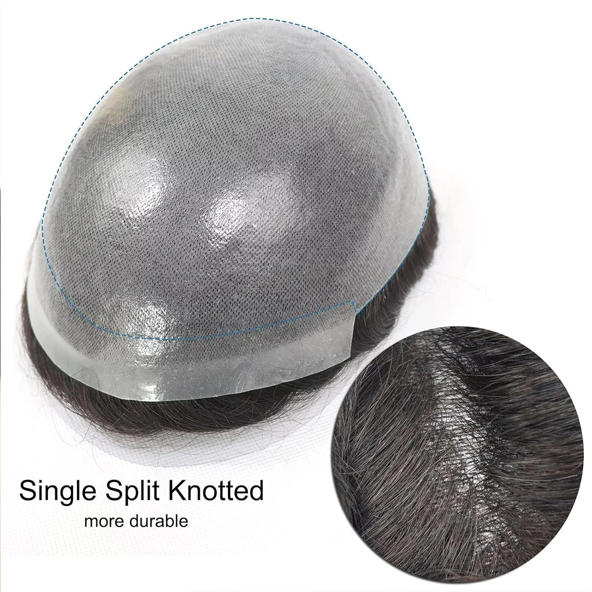 Single Knots Ultra-Thin Skin Toupee for Men Male Hair Prosthesis Premier Toupee Men's Wig 100% Human Hair Replacement System