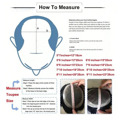 Single Knots Ultra-Thin Skin Toupee for Men Male Hair Prosthesis Premier Toupee Men's Wig 100% Human Hair Replacement System