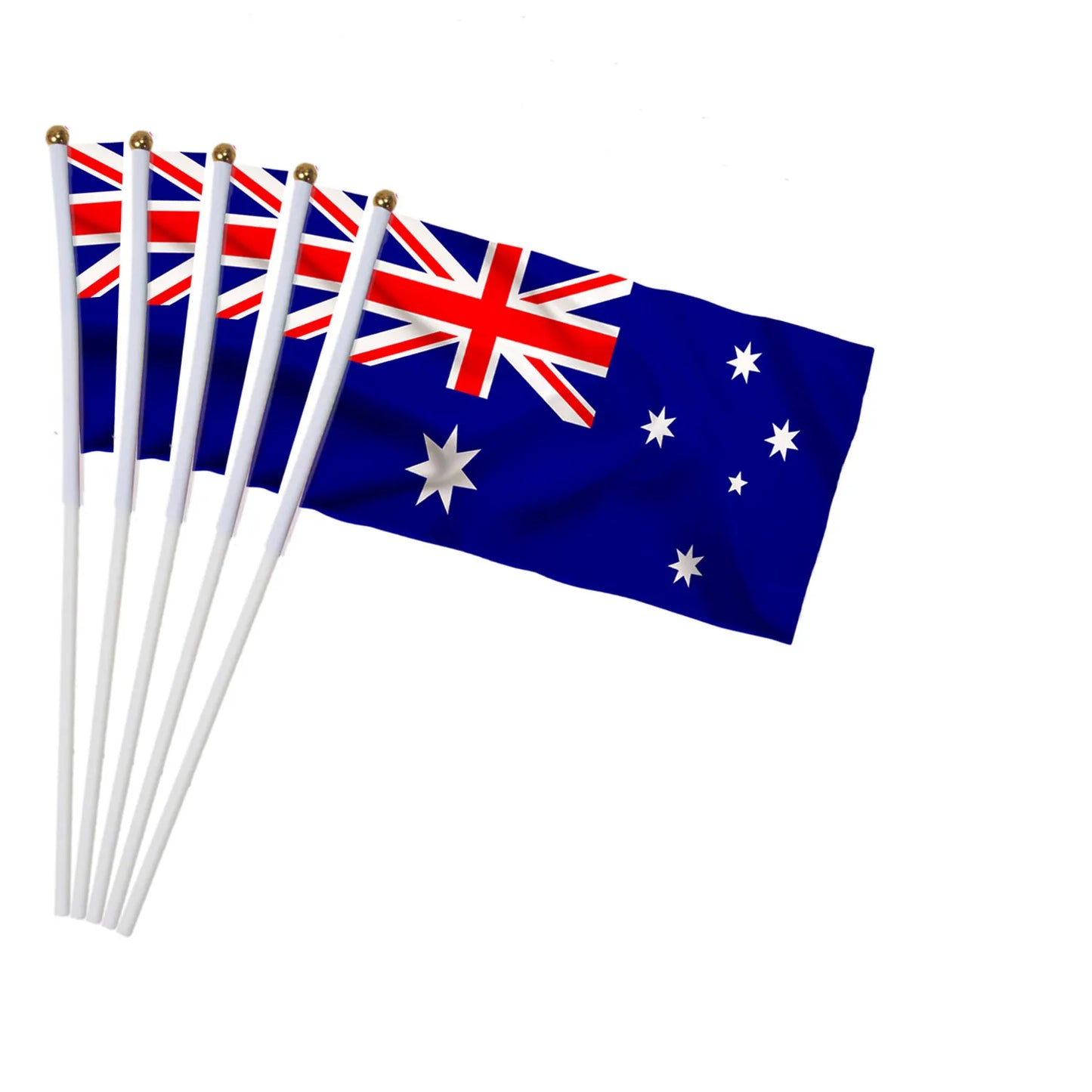5pcs Stick Flag USA 14*21 cm Hand Held Mini Flag With White Pole Vivid Color and Fade Resistant Hand Held Stick Flags