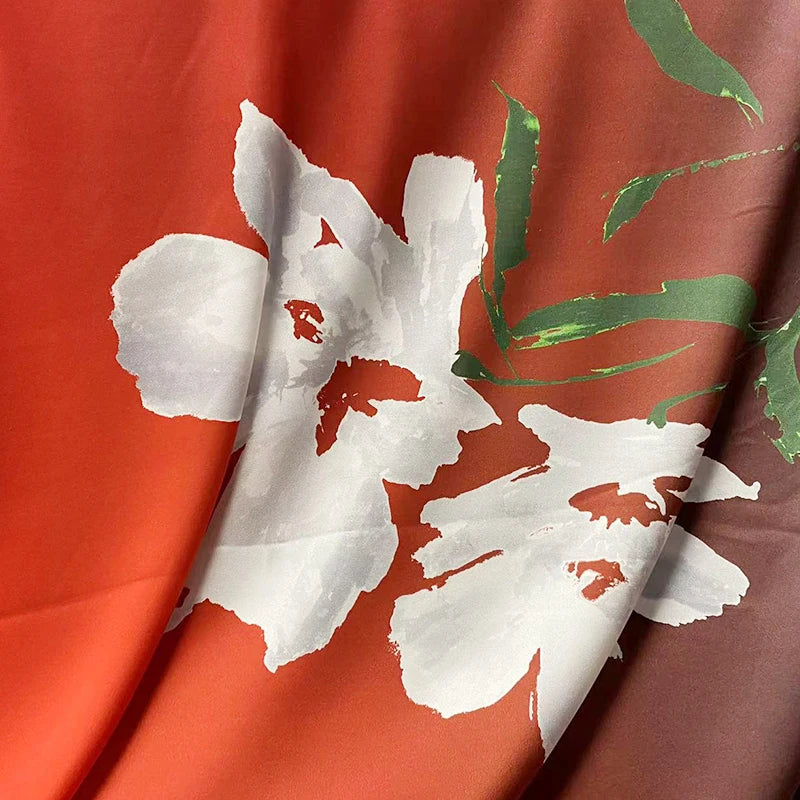 Wholesale Printed Chouchou En Soie Floral Soft Ankara  Natural Gown Textiles 100% Silk Satin Fabric for Dress Clothing Silk