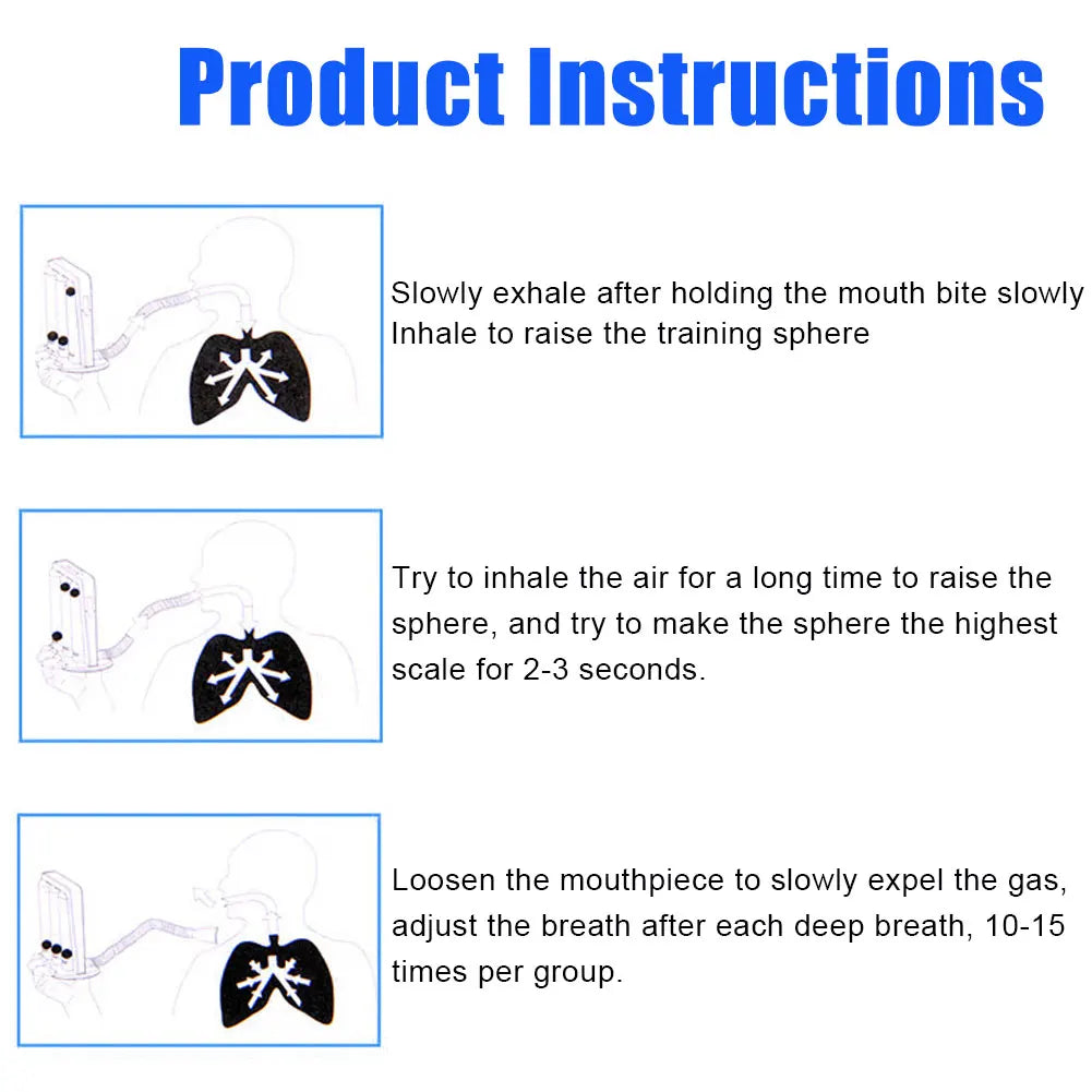 Lung Function Breathing Exerciser 3 Balls Breathing Trainer  Vital Capacity Lung Function Improvement Rehabilitation Equipment