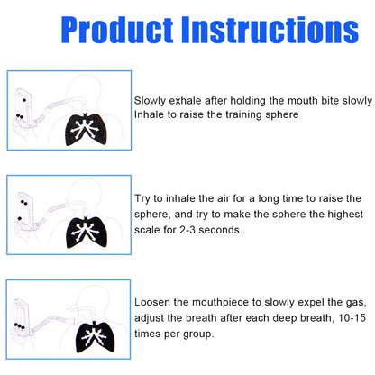 Lung Function Breathing Exerciser 3 Balls Breathing Trainer  Vital Capacity Lung Function Improvement Rehabilitation Equipment