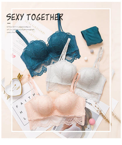 Ladies Underwear Suit Seamless underwear without steel bracket bra push up Massage palm cup Bra Set push up bra+set