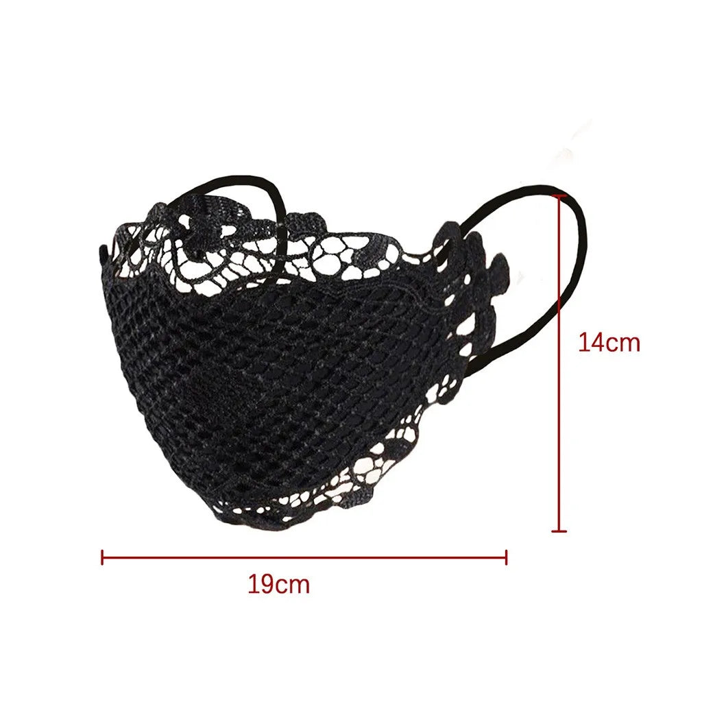 Face Mask Delicate Lace Applique And Face Protect Mouth Cover Beautiful Prints Facemask Dust-proof Masque Halloween Cosplay