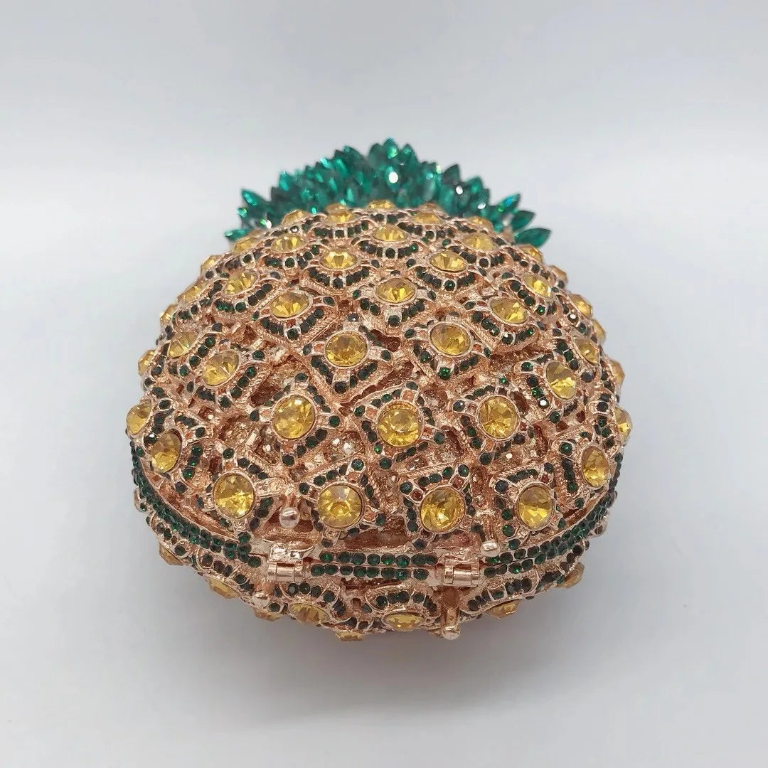 Blue Stone Pineapple Bag Diamond White Party Dinner Clutches Crystal Women Prom Formal Handbags For Lady Rhinestone Purses Bags