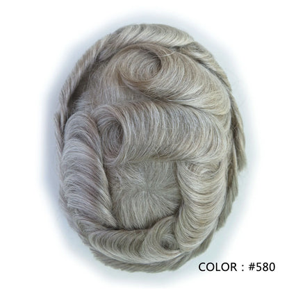 Full Swiss Lace base Blonde Hair toupee for Men indian remy hair Bleached Knots  Natural Hairline hair System for Man