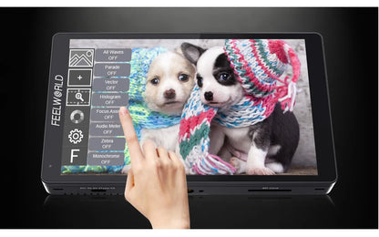 FEELWORLD-F7 Pro On-Camera Field Director Monitor, 7 "IPS Touch Screen, 3D LUT DSLR, HDMI, 4K, 60Hz, HD with F970 External Power