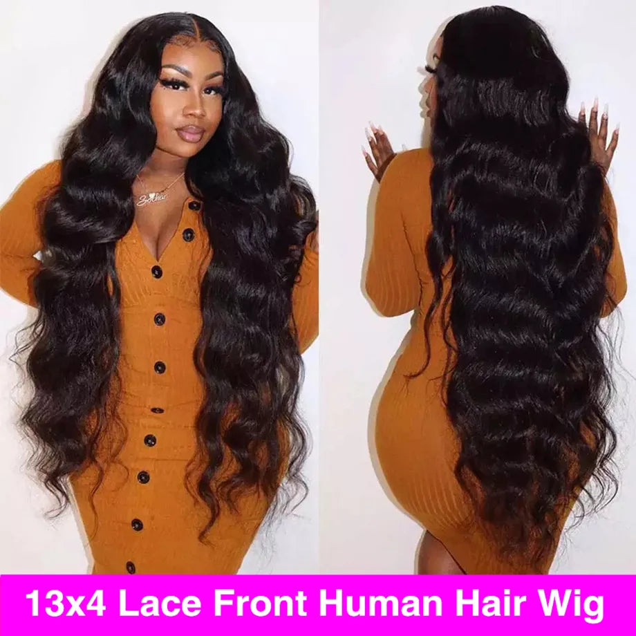 Body Wave Lace Front Wig 13x4 13x6 30 32 34 36 38 Inch 4x4 Lace Closure Wig Gluless Transparent Human Hair Lace Frontal Wig Sale