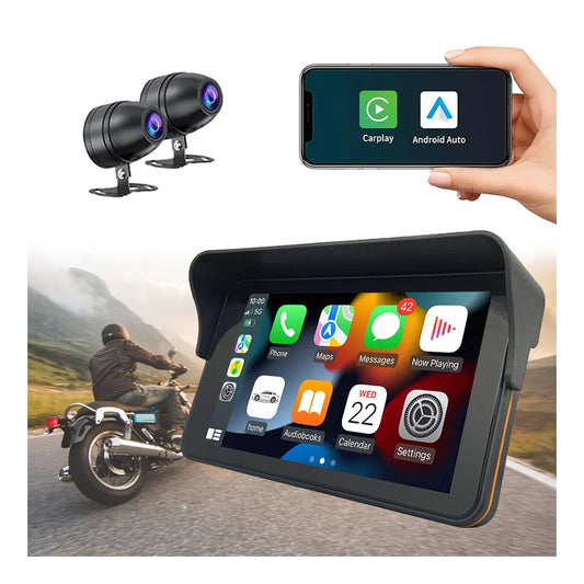 Karadar MT7001 7 Inch Waterproof GPS Navigation Auto Carplay for Motorcycle and Bikes with Touch Screen & Mirror Link Free Map