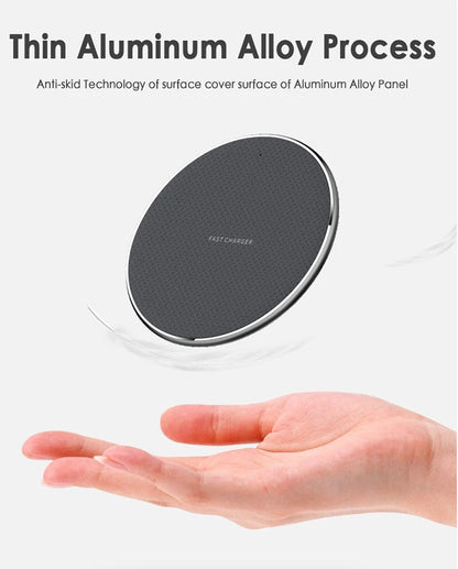 15W Wireless Charger Fast Charging Pad for Samsung S20 S10 Note 20 10+ S9 iPhone 11 12 Pro Xs Max X 8 Metal Wireless Charge Dock