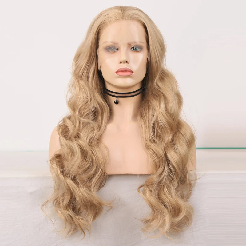 Charisma Synthetic Lace Front Wig Blonde Wigs For Women Long Wavy Style Natural Hairline Lace Front Wigs Heat Resistant Wig