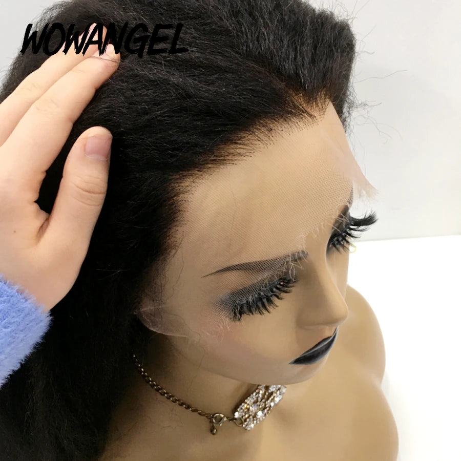 SKINLIKE Real HD Lace Front Wigs Kinky Straight 250% 13x4 Full Frontal Wigs Human Hair Wigs Peruvian Yaki Straight Melt Skins