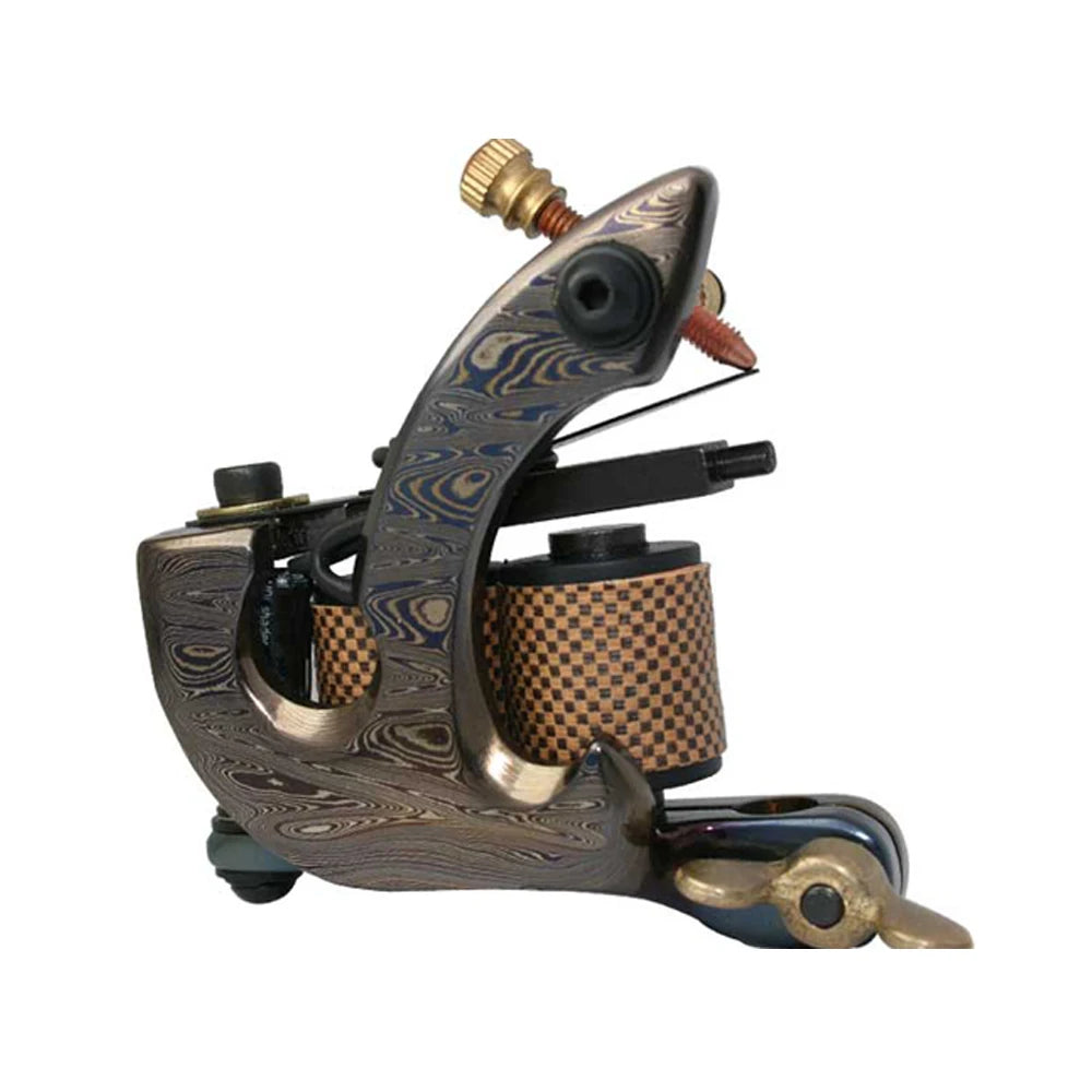Damascus Tattoo machine  tattoo machine gun handmade machine liner shader 10 wraps tattoo