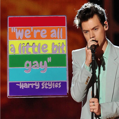 LGBTQ LGBT Gay Pride Rainbow Flag badge HS We're a little bit gay Moon Sounds Gay I'm In Love Wins Proudly Go Purride Cat Pin