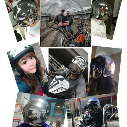 Mirror Silver Chrome Motorcycle Helmet Open Face Moto  Electric Bicycle Helmet Men Women Summer Scooter Motorbike CE