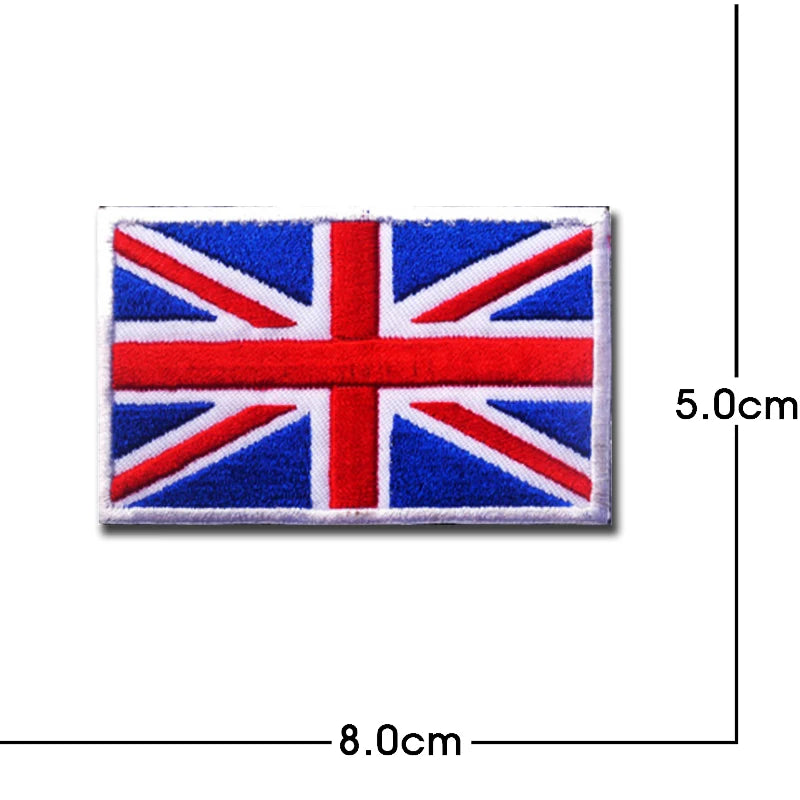 United Kingdom Flag Embroidery ENGLAND Patch PVC hook loop Great Britain National UK GB Flags Patches Embroidered Badges