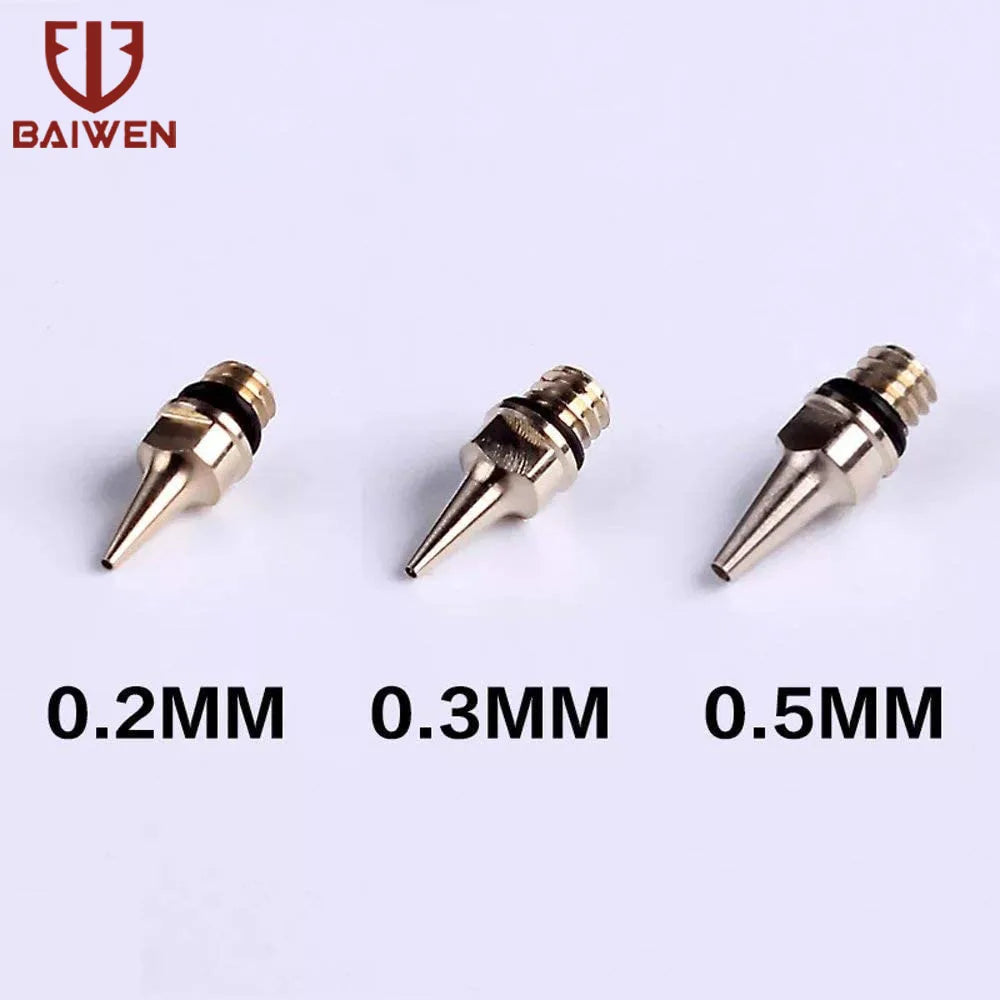 Dual-Action Airbrush with 0.2mm 0.3mm 0.5mm Nozzle Set Gravity Feed Pistol Pneumatic Kit For Cake Model Painting Makeup Tattoo