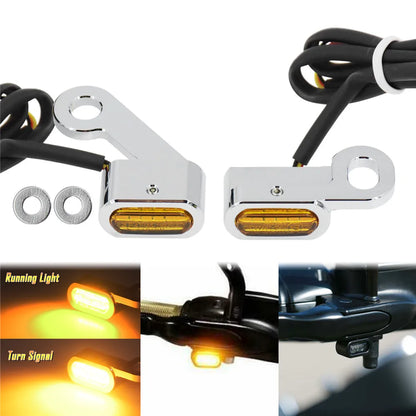 2xMotorcycle LED Turn Signal Indicators Amber Running Lights Mini Lamp For Harley Sportster XL 48 72 1200 883 04-23 Nightster