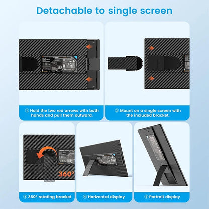 P5 Laptop Screen Extender 15.6" 1080P IPS Portable Monitor for Laptop Plug and Play Dual Monitor Extender for 13"-17.3" Laptops