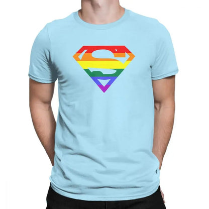 Cool Super Queer T-Shirt Men Round Neck Cotton T Shirt Rainbow Gay Lesbian Pride LGBTQ LGBT Oversized Clothes