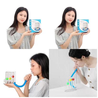 Lung Function Breathing Exerciser 3 Balls Breathing Trainer  Vital Capacity Lung Function Improvement Rehabilitation Equipment