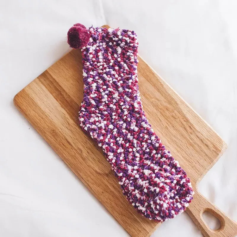 1 pair New fashion Harajuku fashion women Cake funny kawaii socks coral velvet cake floor socks chrysanthemum yarn sleep socks