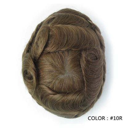 Full Swiss Lace base Blonde Hair toupee for Men indian remy hair Bleached Knots  Natural Hairline hair System for Man