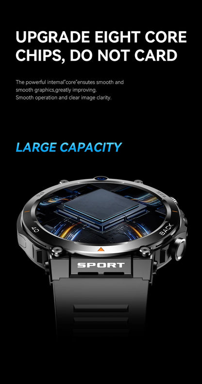 Hot 2025 New Arrival 4G 5G Smart Watch H18 WiFi GPS HD Camera Video Call NFC 8+128GB 900MAH Battery Android Sport Smart Watch