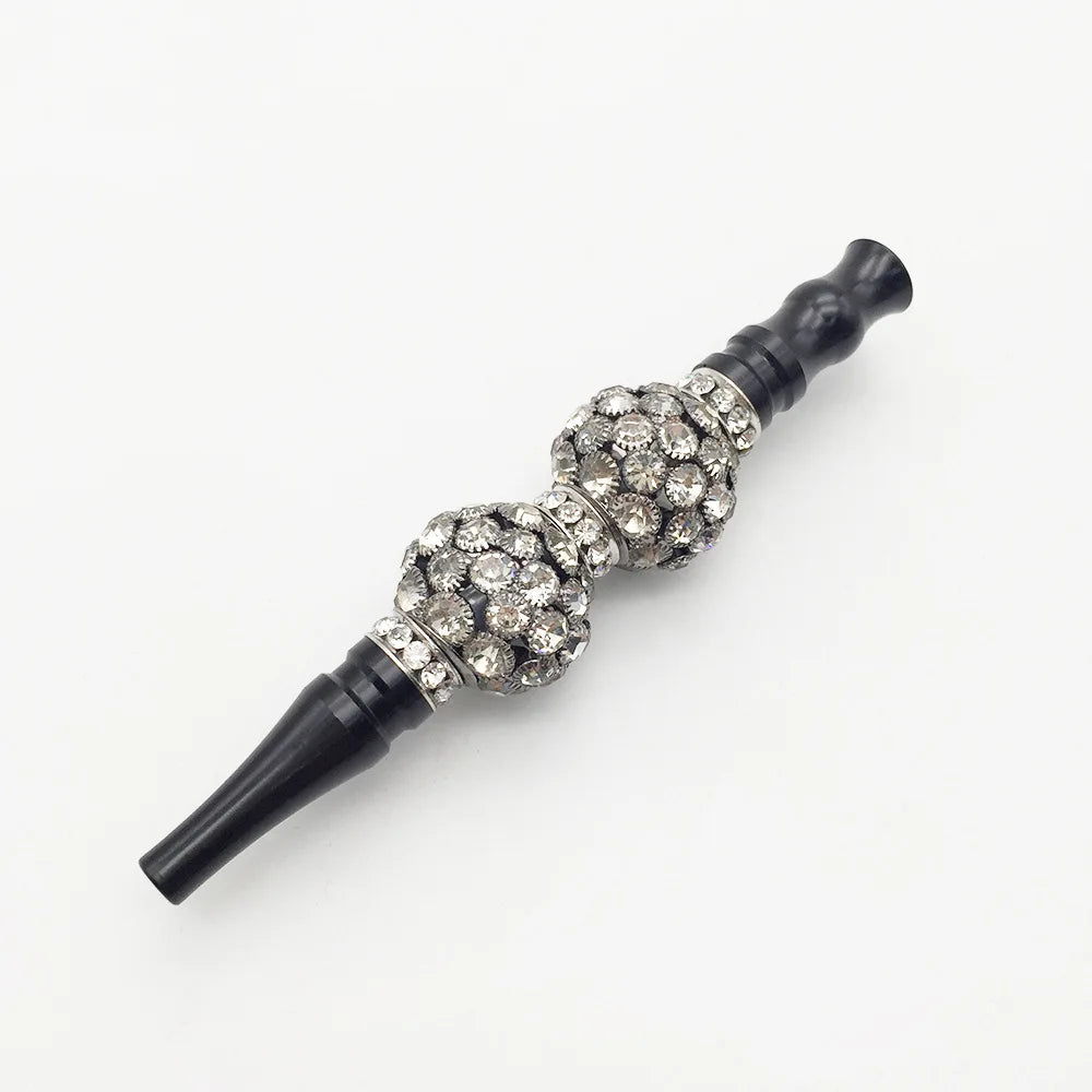 Decomposable Hookah Tips Shisha Blunt Holder for Women Inlaid Jewelry Shisha Mouth Tips Metal Narguile Water Pipe Mouthpieces
