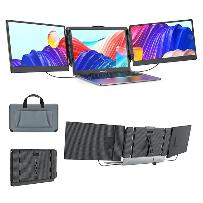 Direct Factory S2 Triple Laptop Screen Extender 14" HD 1080P IPS Dual Portable Monitor for Laptop