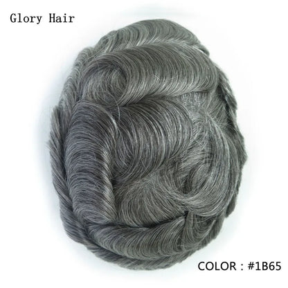 Gloryhair-Natural and Realistic Hair Prosthesis Male Toupee Wig 130% Density Hair Pieces Indian Human Men's Capillary Prosthesis