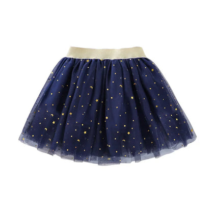 Children's Skirts For Girls Summer Cotton Lace Baby Mini Tutu Skirts Stars Glitter Dance Sequin Birthday Party Skirt for Kids