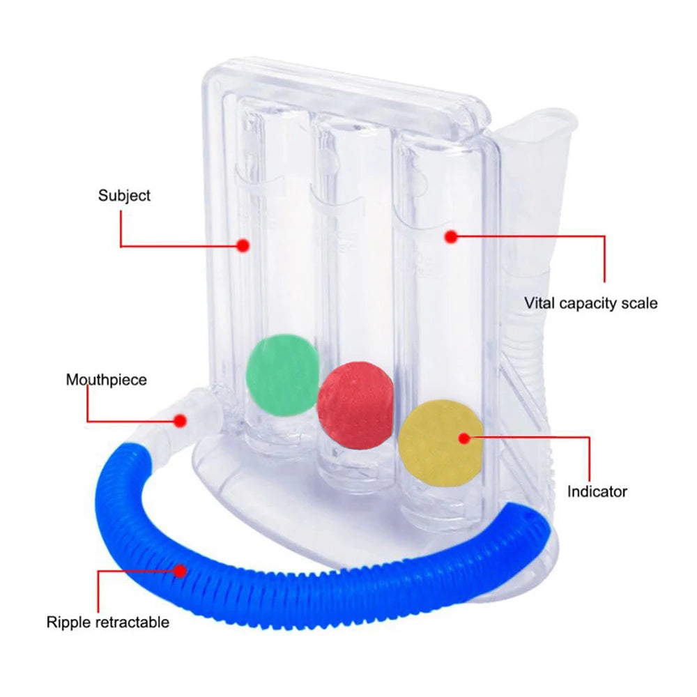 Lung Function Breathing Exerciser 3 Balls Breathing Trainer  Vital Capacity Lung Function Improvement Rehabilitation Equipment
