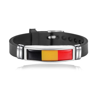 Fashion National Flag Bracelet USA France Canada Flags Bangle Adjustable Silicone Sports Bracelets Wristband For Men Jewelry