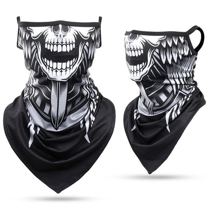 Summer Breathable Bandana Skull Printed Scarf Sun Protection Quick-drying Face Cover Reusable Mask Neck Gaiter Halloween Gift