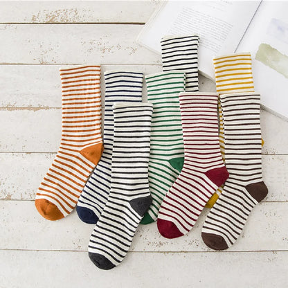 Women Socks New Autumn Winter Fashion Harajuku Colorful Striped Socks Cotton Thick Warm Long Funny Crew Sock Korean Style Meias