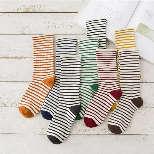 Women Socks New Autumn Winter Fashion Harajuku Colorful Striped Socks Cotton Thick Warm Long Funny Crew Sock Korean Style Meias